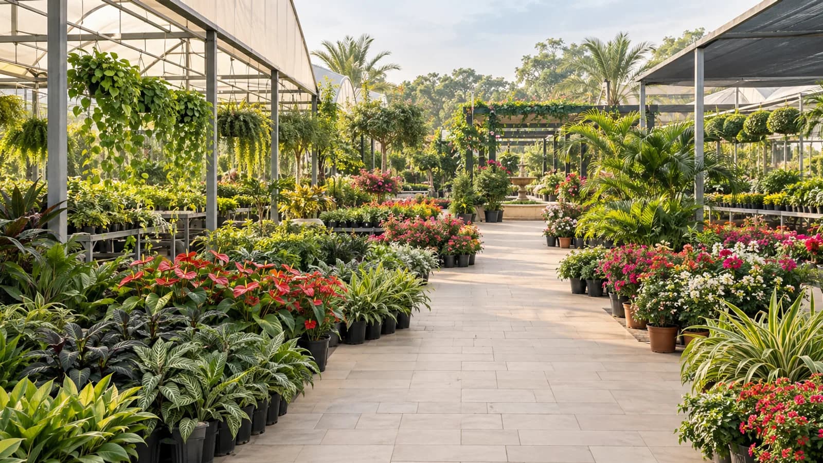 A professional Garden Live plant nursery in natural daylight